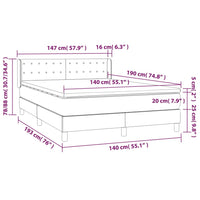 Giroletto a Molle con Materasso Tortora 140x190 cm in Tessuto 3130029