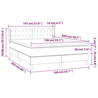 Giroletto a Molle con Materasso Blu 140x200 cm in Tessuto 3130039