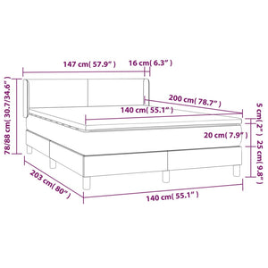 Giroletto a Molle con Materasso Grigio Chiaro 140x200cm Tessuto 3130113