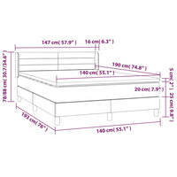 Giroletto a Molle con Materasso Tortora 140x190 cm in Tessuto 3130349