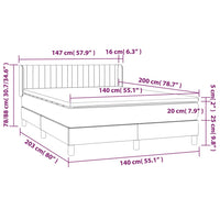 Giroletto a Molle con Materasso Marrone Scuro 140x200cm Tessuto 3130436