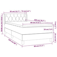 Giroletto a Molle con Materasso Marrone Scuro 80x200 cm Tessuto 3130468