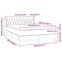 Giroletto a Molle con Materasso Marrone Scuro 140x200cm Tessuto 3130516