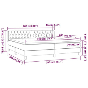 Giroletto a Molle con Materasso Nero 200x200 cm in Tessuto cod mxl 60315