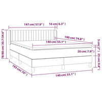 Giroletto a Molle con Materasso Rosa 140x190 cm in Velluto 3131080