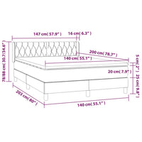 Giroletto a Molle con Materasso Blu Scuro 140x200 cm in Velluto 3131145