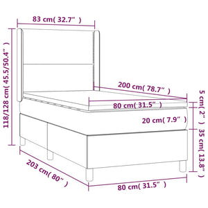 Giroletto a Molle con Materasso Nero 80x200 cm inTessuto cod mxl 57147