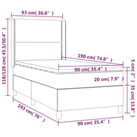 Giroletto a Molle con Materasso Crema 90x190 cm in Tessuto cod mxl 58663