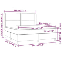 Giroletto a Molle con Materasso Grigio Scuro 180x200 cm Tessuto 3131370