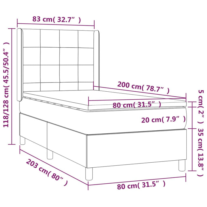 Giroletto a Molle con Materasso Blu 80x200 cm inTessuto 3131391