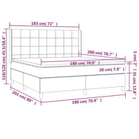 Giroletto a Molle con Materasso Marrone Scuro 180x200cm Tessuto cod mxl 41632