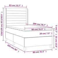 Giroletto a Molle con Materasso Nero 80x200 cm inTessuto cod mxl 57162