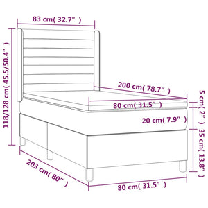 Giroletto a Molle con Materasso Nero 80x200 cm inTessuto cod mxl 57162