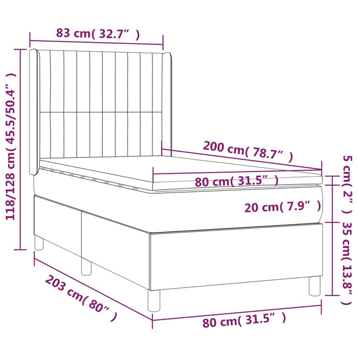 Giroletto a Molle con Materasso Crema 80x200 cm inTessuto cod mxl 62907