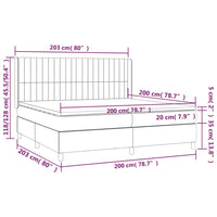 Giroletto a Molle con Materasso Tortora 200x200 cm in Tessuto 3131621