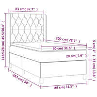 Giroletto a Molle con Materasso Tortora 80x200 cm inTessuto cod mxl 34991