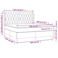 Giroletto a Molle con Materasso Crema 160x200 cm in Tessuto cod mxl 35310