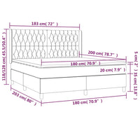 Giroletto a Molle con Materasso Marrone Scuro 180x200cm Tessuto 3131692