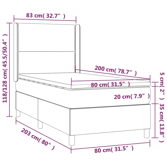 Giroletto a Molle con Materasso Blu 80x200 cm inTessuto 3131871