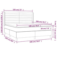 Giroletto a Molle con Materasso Tortora 180x200 cm in Tessuto 3132093