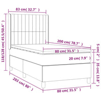 Giroletto a Molle con Materasso Tortora 80x200 cm inTessuto cod mxl 64908