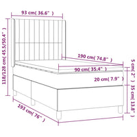 Giroletto a Molle con Materasso Marrone Scuro 90x190cm Tessuto 3132116