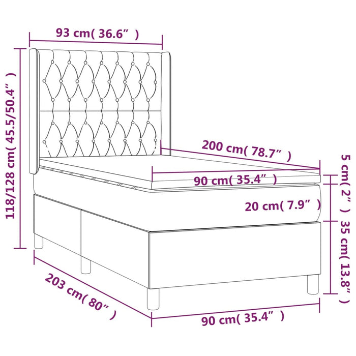 Giroletto a Molle con Materasso Blu 90x200 cm inTessuto 3132207