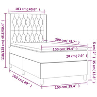 Giroletto a Molle con Materasso Marrone Scuro 100x200cm Tessuto 3132212