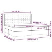 Giroletto a Molle con Materasso Marrone Scuro 200x200cm Tessuto 3132340