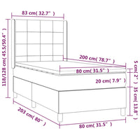 Giroletto a Molle con Materasso Blu Scuro 80x200 cm in Velluto 3132649