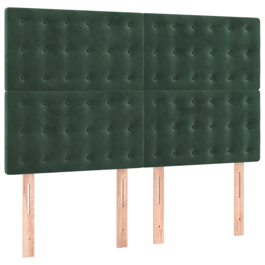 Giroletto a Molle con Materasso Verde Scuro 140x190 cm Velluto 3132918