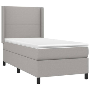 Letto a Molle Materasso e LED Grigio Chiaro 80x200 cm Tessuto cod mxl 35477