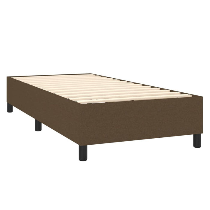 Letto a Molle Materasso e LED Marrone Scuro 80x200cm in Tessuto cod mxl 56120