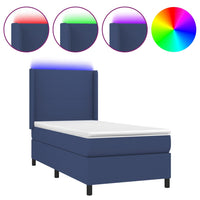 Letto a Molle con Materasso e LED Blu 80x200 cm in Tessuto 3138115