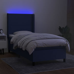 Letto a Molle con Materasso e LED Blu 80x200 cm in Tessuto cod mxl 33443