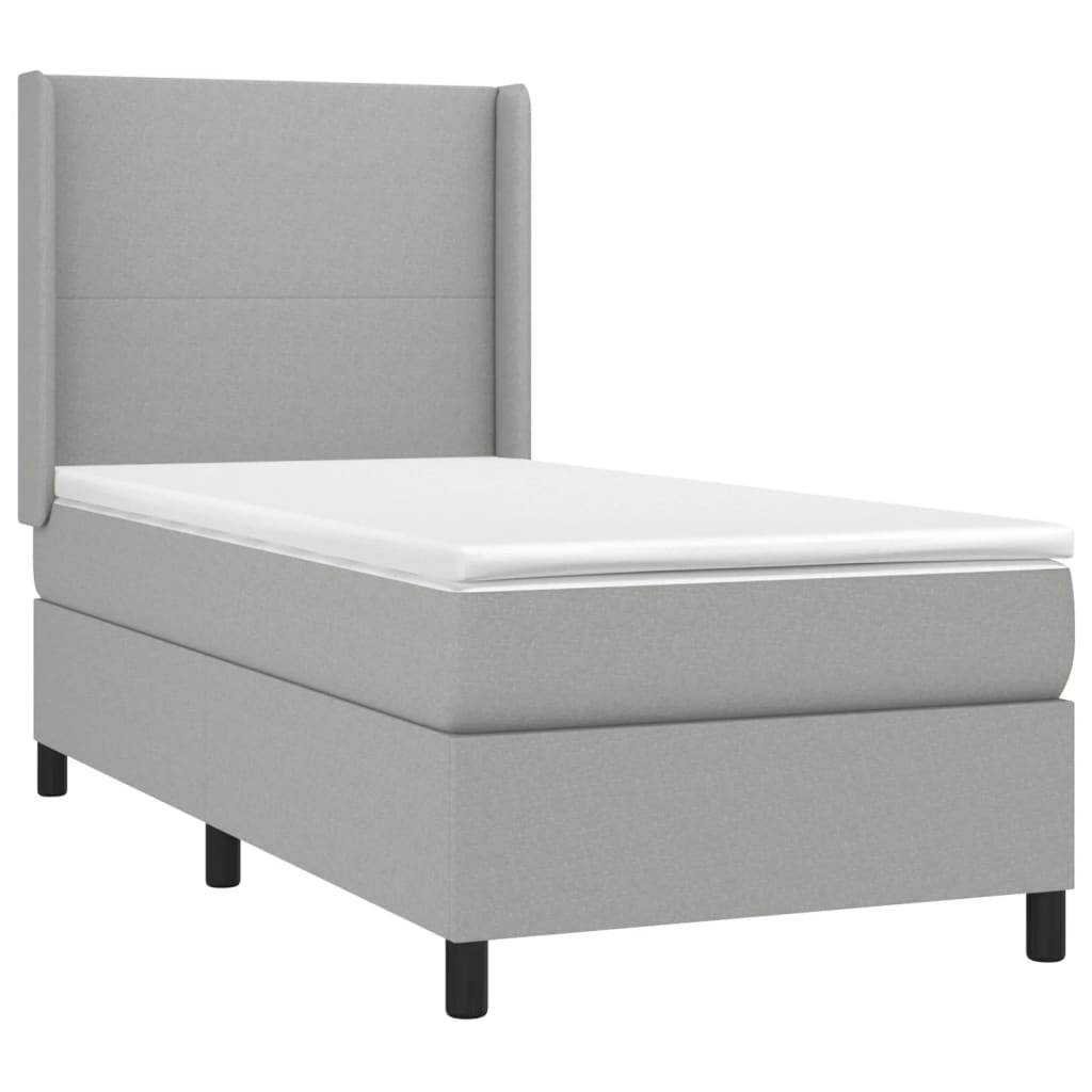 Letto a Molle Materasso e LED Grigio Chiaro 90x190 cm Tessuto 3138117