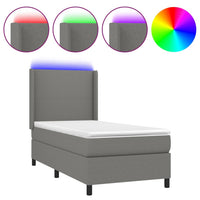 Letto a Molle Materasso e LED Grigio Scuro 90x190 cm in Tessutocod mxl 99295