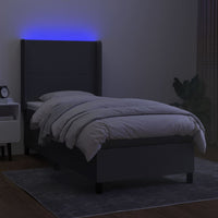 Letto a Molle Materasso e LED Grigio Scuro 90x190 cm in Tessutocod mxl 99295