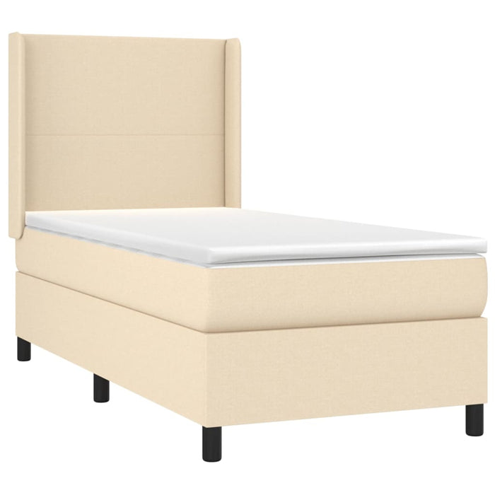 Letto a Molle con Materasso e LED Crema 90x190 cm in Tessuto cod mxl 63547