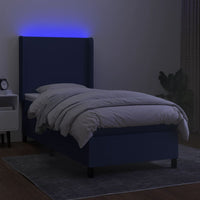 Letto a Molle con Materasso e LED Blu 90x190 cm in Tessuto cod mxl 67025