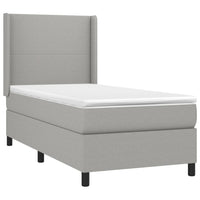 Letto a Molle Materasso e LED Grigio Chiaro 100x200 cm Tessuto cod mxl 66465