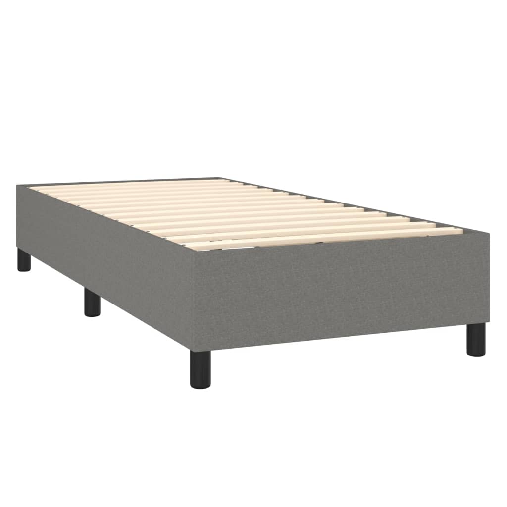 Letto a Molle Materasso e LED Grigio Scuro 100x200cm in Tessuto 3138134