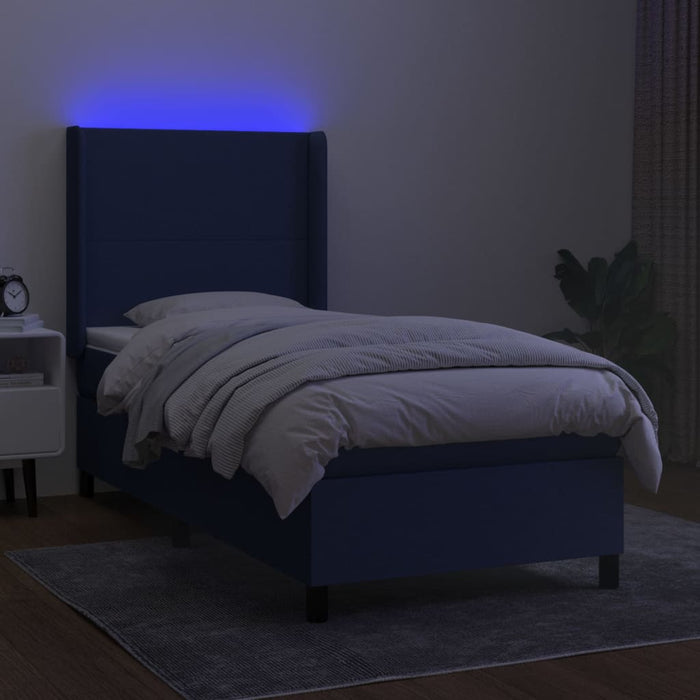 Letto a Molle con Materasso e LED Blu 100x200cm in Tessutocod mxl 99298