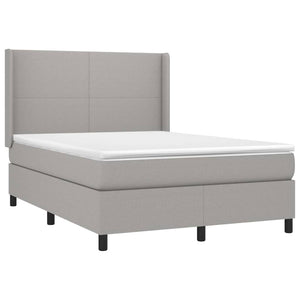 Letto a Molle Materasso e LED Grigio Chiaro 140x190 cm Tessuto 3138149