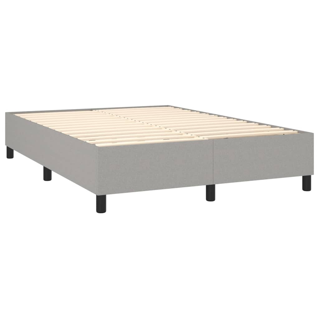 Letto a Molle Materasso e LED Grigio Chiaro 140x190 cm Tessuto 3138149