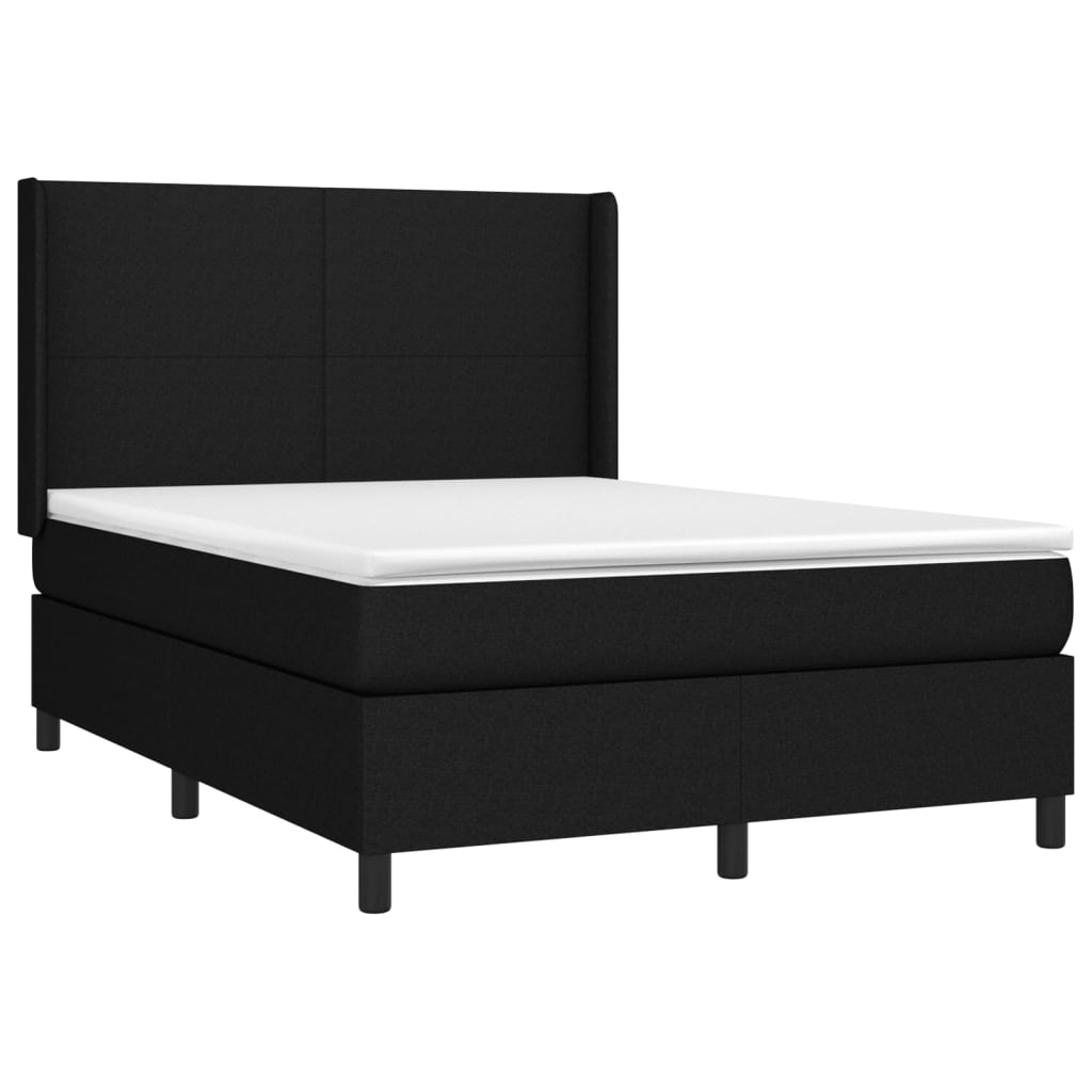 Letto a Molle con Materasso e LED Nero 140x190 cm in Tessuto 3138151