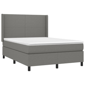 Letto a Molle Materasso e LED Grigio Scuro 140x200cm in Tessuto cod mxl 40190