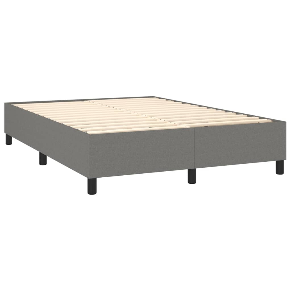 Letto a Molle Materasso e LED Grigio Scuro 140x200cm in Tessuto cod mxl 40190