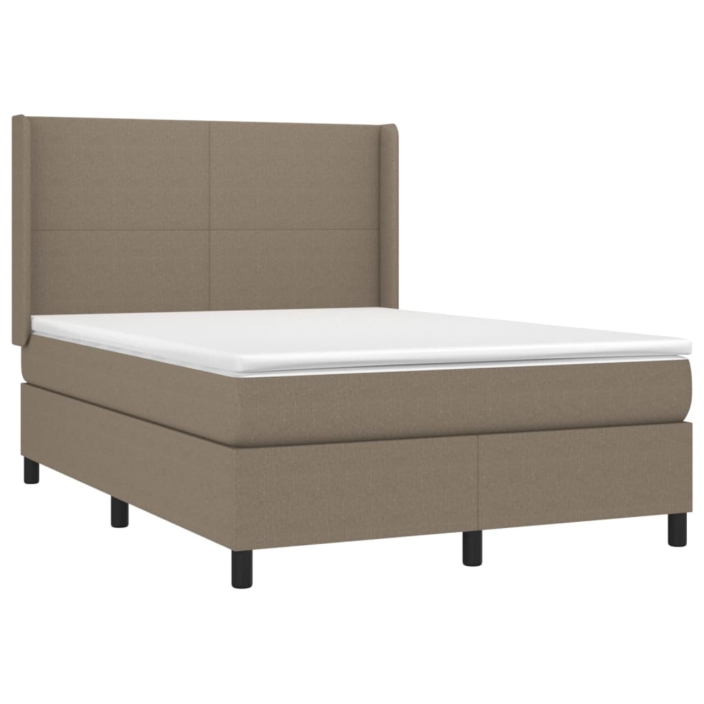 Letto a Molle con Materasso e LED Tortora 140x200 cm in Tessuto cod mxl 35685