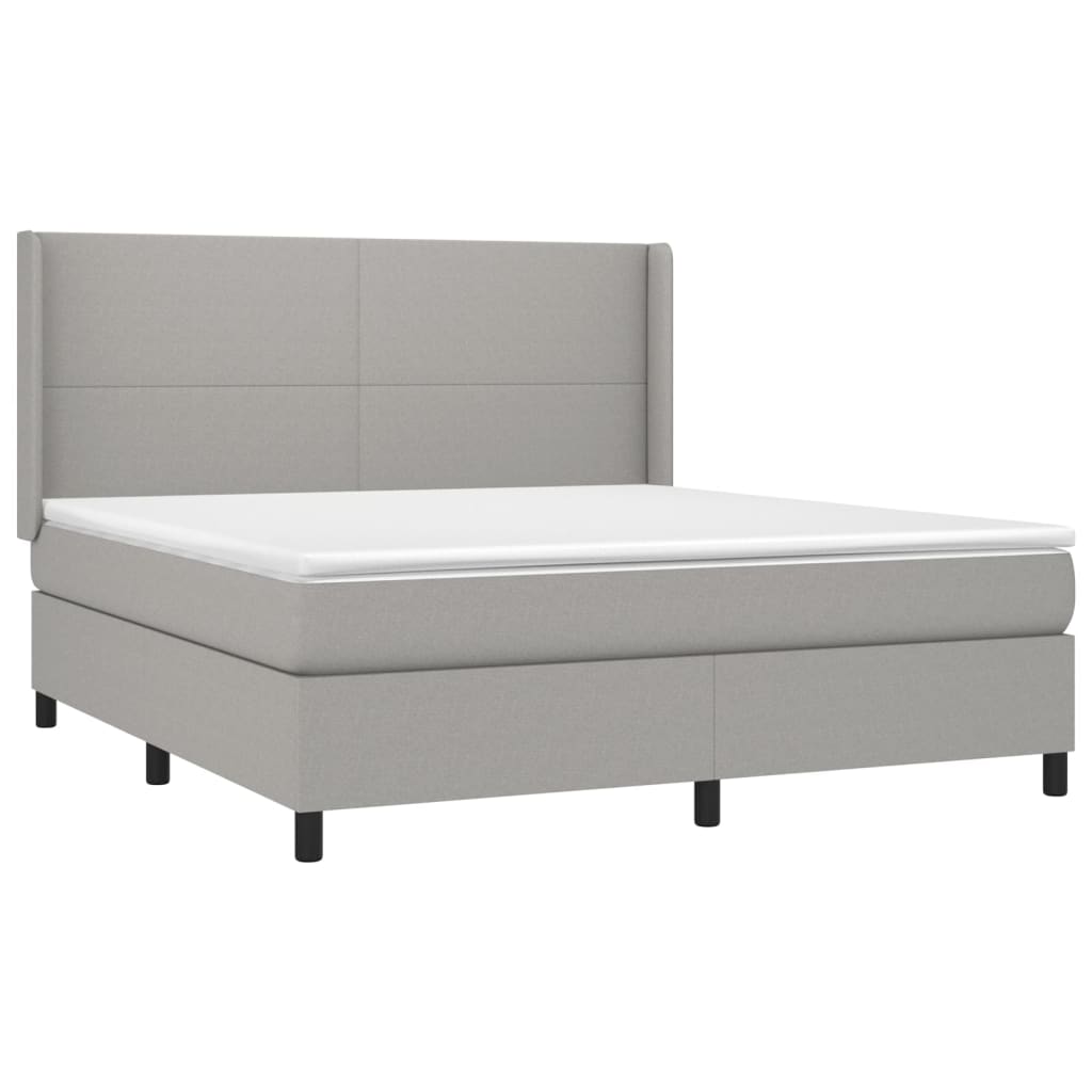 Letto a Molle Materasso e LED Grigio Chiaro 160x200 cm Tessuto cod mxl 35104